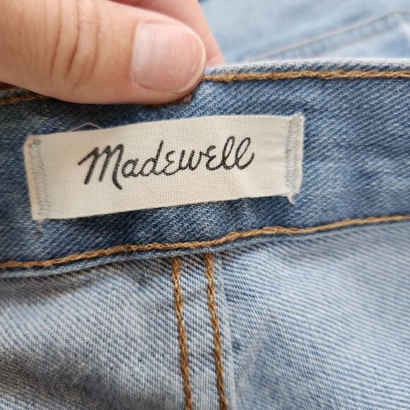 Madewell The Perfect Jean Short Medium Wash Denim Cut-Off Hem Women's 30 - Picture 5 of 8